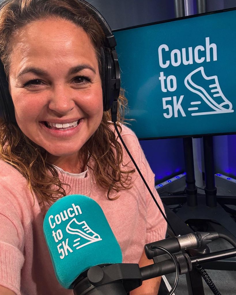 Giovanna selfie with podcast mic