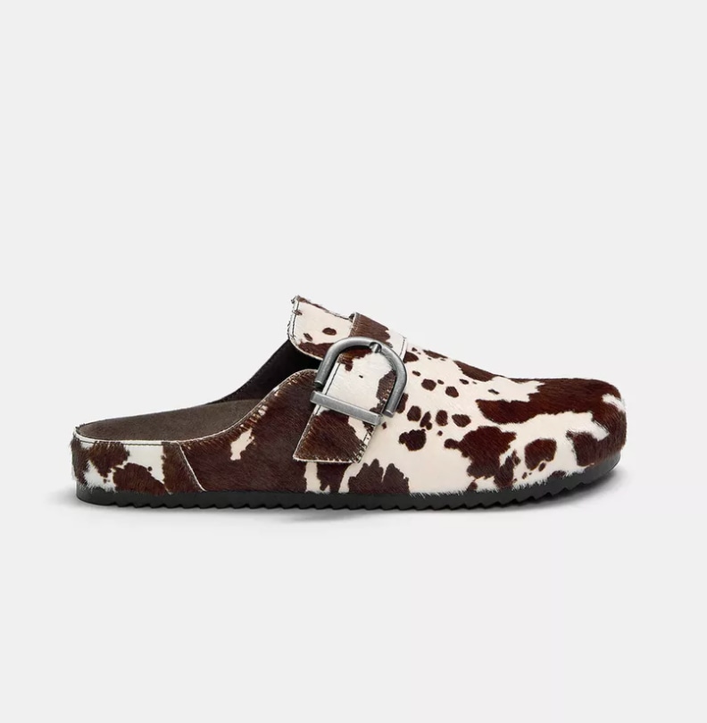 Cow leather clogs by pull & bear