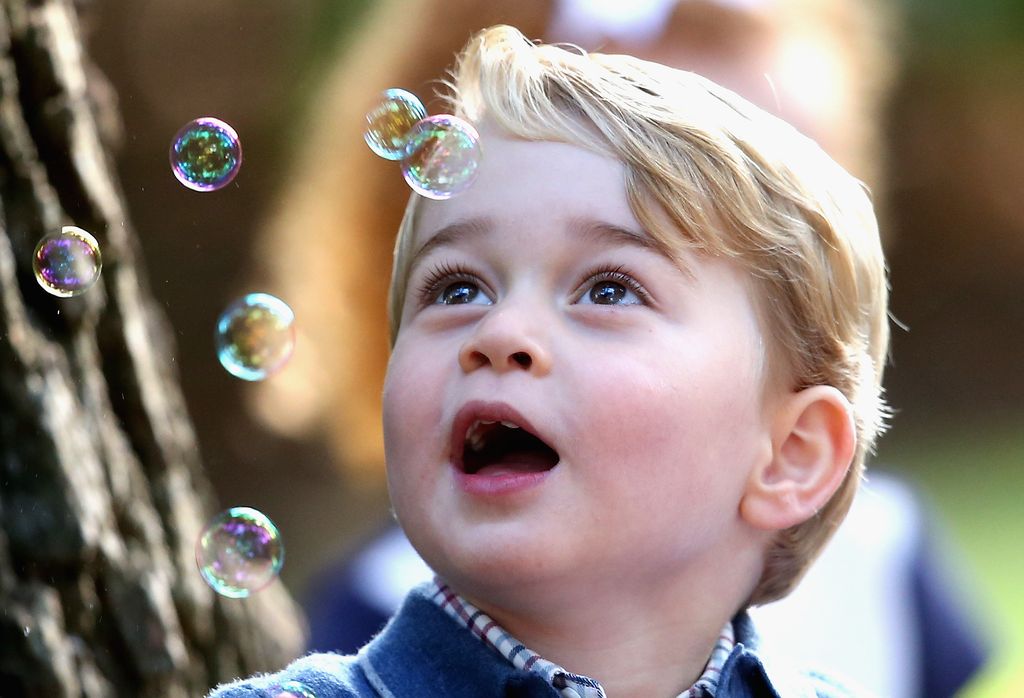 Prince George was fascinated by the bubbles