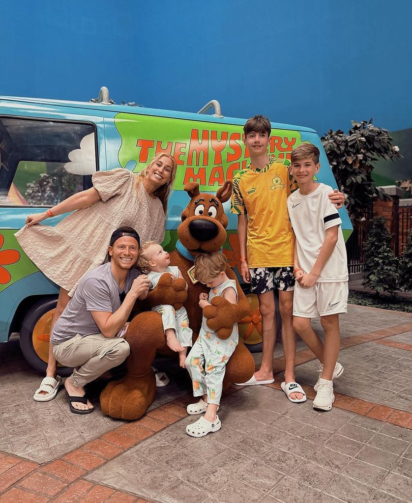 Stacey Solomon with her family at Warner Bros in Abu Dhabi
