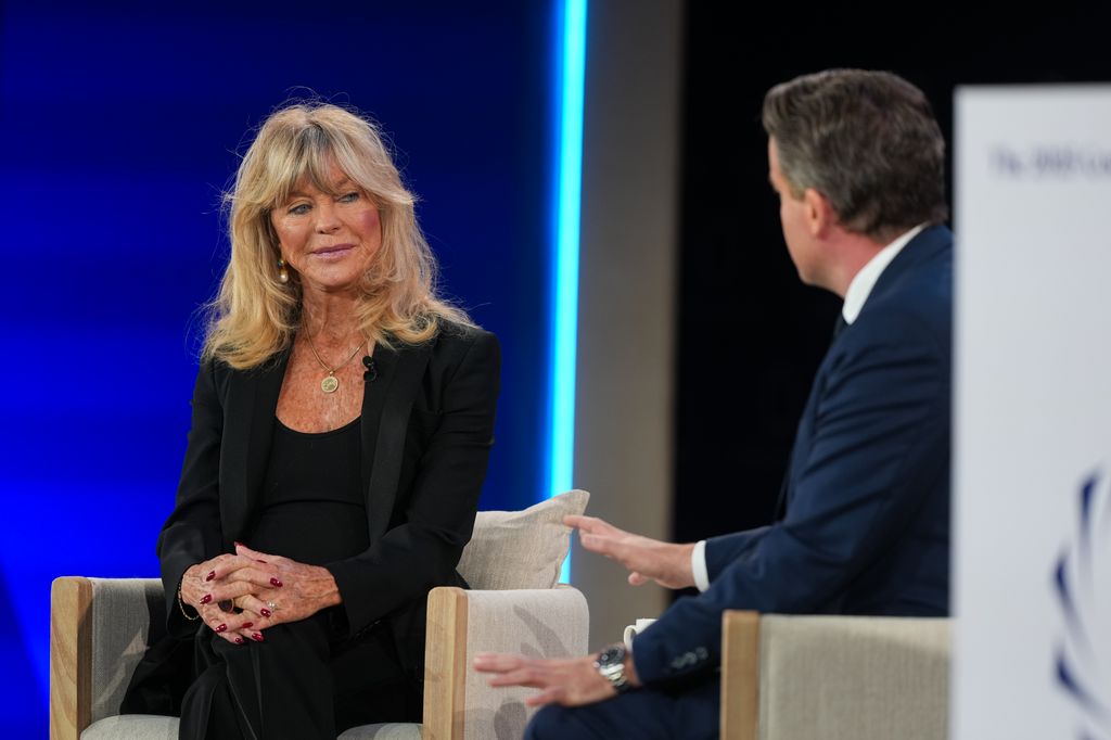 Goldie Hawn speaks during the 2025 Concordia Summit on September 23, 2025 in New York City