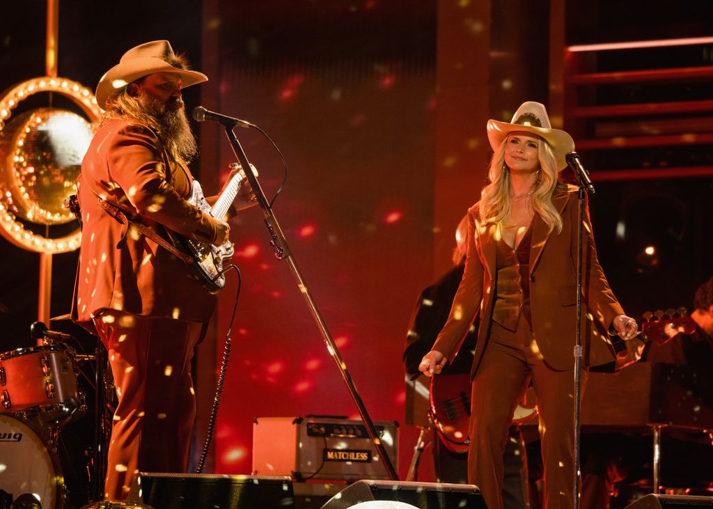 Chris Stapleton and Miranda Lambert perform onstage during the 59th Annual Country Music Association Awards 