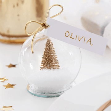 etsy snow globe place card holder 