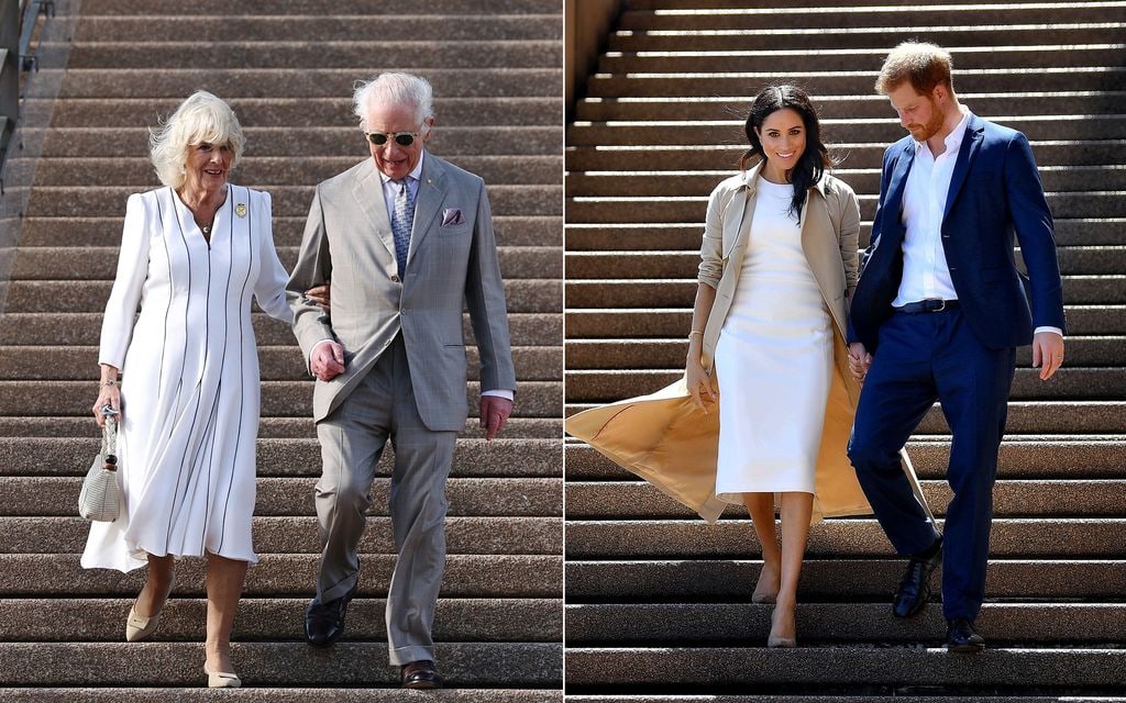 Charles and Charles at Sydney Opera House, and the Sussexes in the same spot in 2018