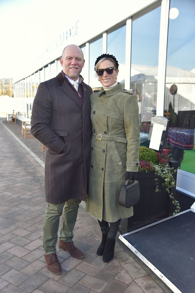 Zara and Mike Tindall smiling outside