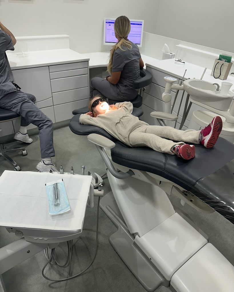 Mia in dentist chair