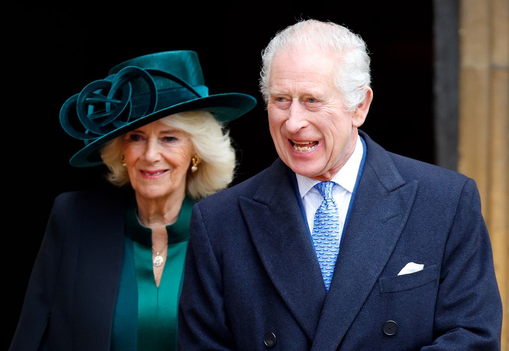 Queen Camilla and King Charles at an Easter service