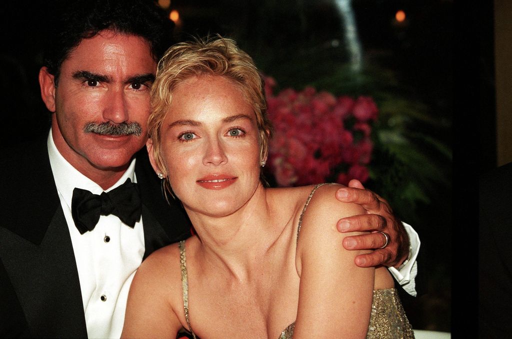 FRANCE - MAY 21:  Sharon Stone Presides "Amfar" Evening At Moulin In Mougins, France On May 21, 1998-Sharon Stone and Phil Bronstein.  (Photo by Pool BENAINOUS/DUCLOS/Gamma-Rapho via Getty Images)