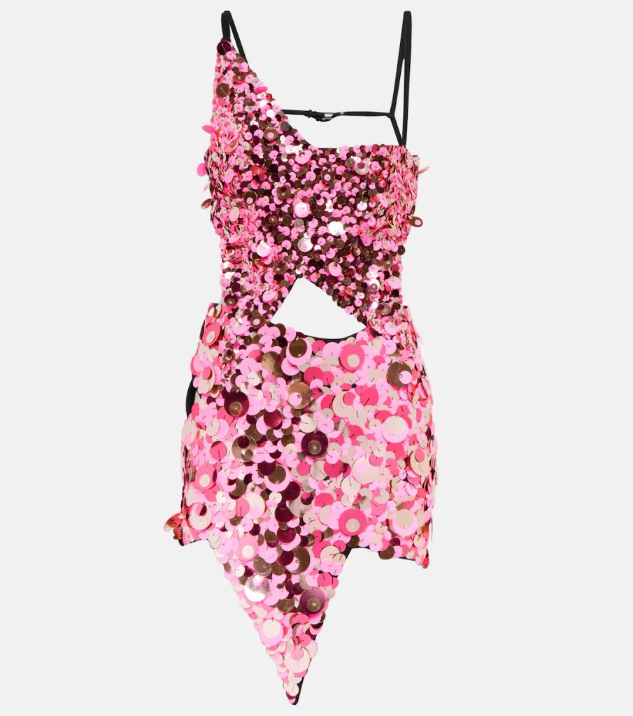 Astra sequined cutout minidress