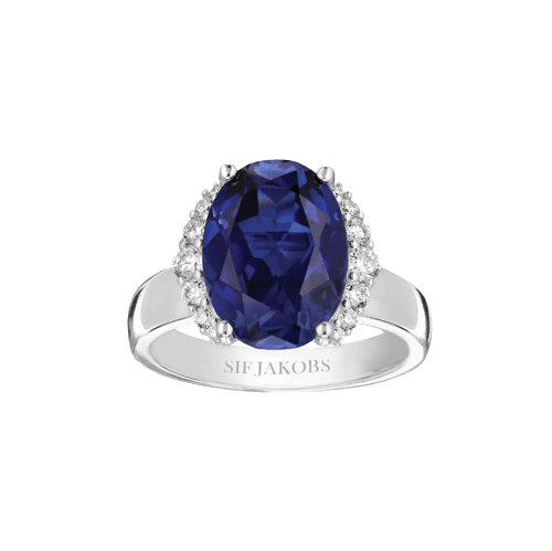  Ellisse Grande Ring With Blue Zirconia