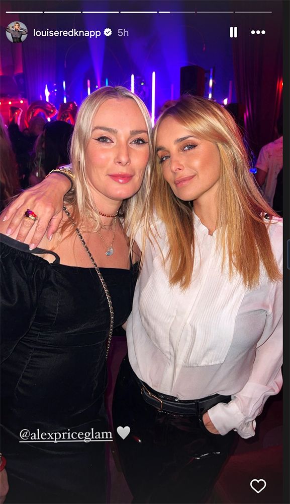 Louise Redknapp with a friend at a party