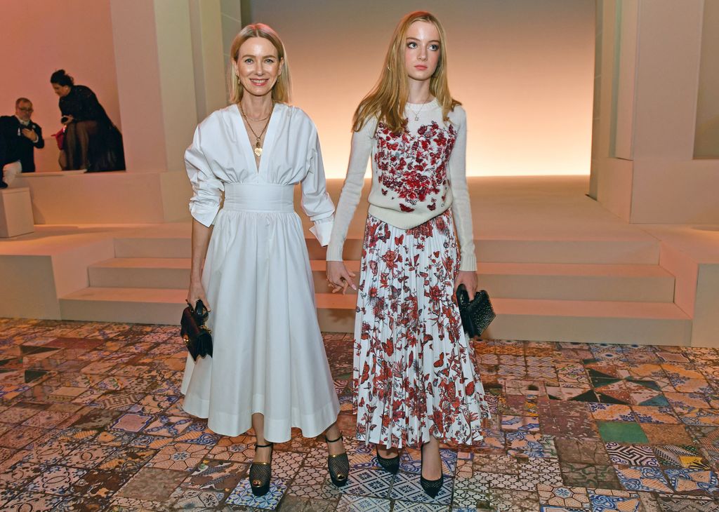 Naomi Watts hand in hand with youngest child Kai Schreiber at  Dior pre-fall fashion show at the Brooklyn Museum  