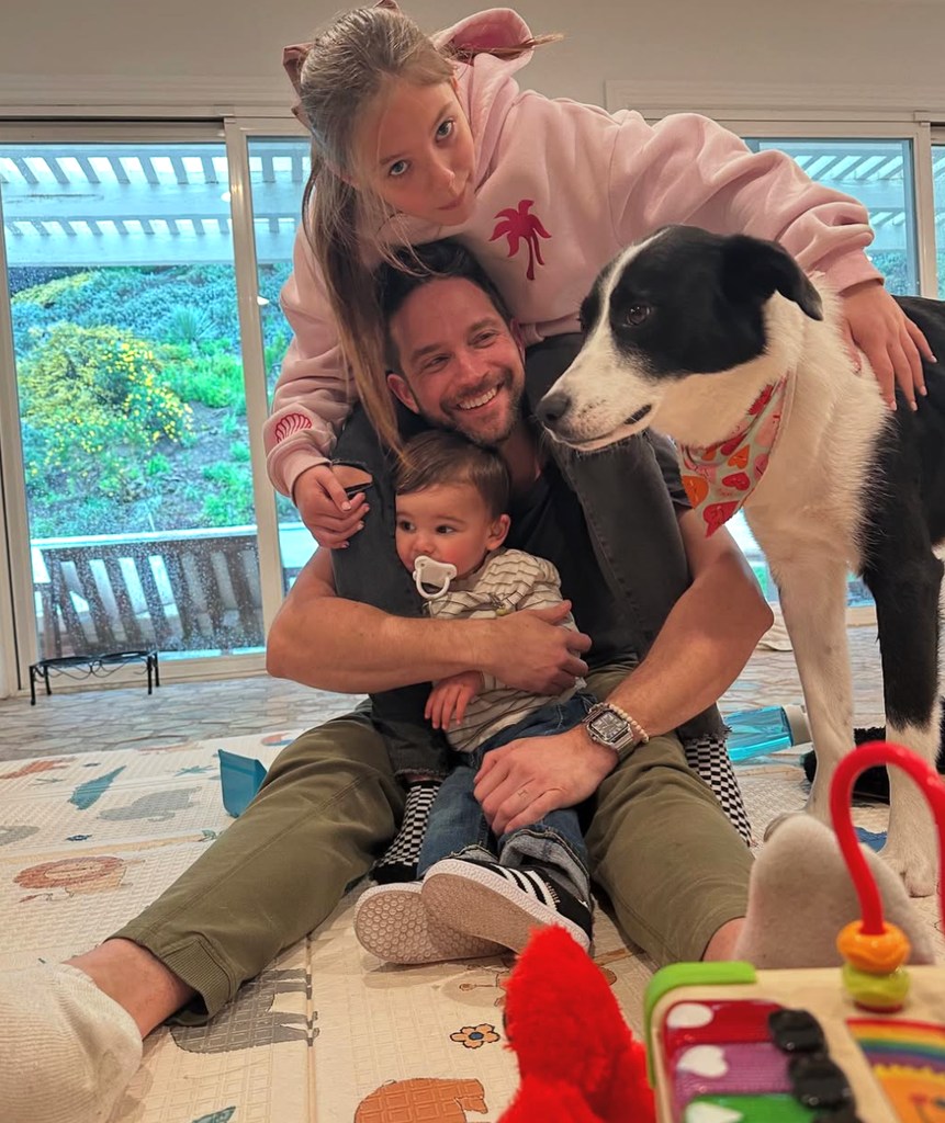 Brandon and his kids having family time