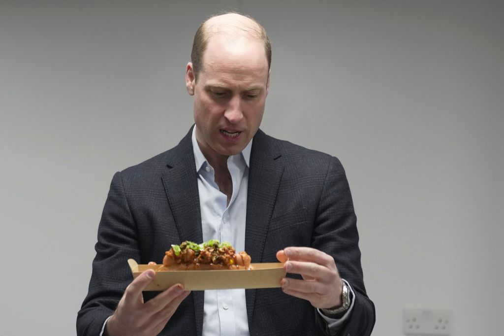 Prince William, Prince Of Wales holds a seaweed-based food container designed by Earthshot 2022 winner Notpla at the Oval cricket ground where he will meet the Earthshot 2022 winner Notpla on March 8, 2024 in London, England. Prince William will hear about the 2022 Earthshot Prize winner, Notpla, and a new multi-million-pound contract with Levy UK and Ireland, part of Compass Group, to introduce Notpla's seaweed-based, natural food packaging to over 50 sporting and event venues.