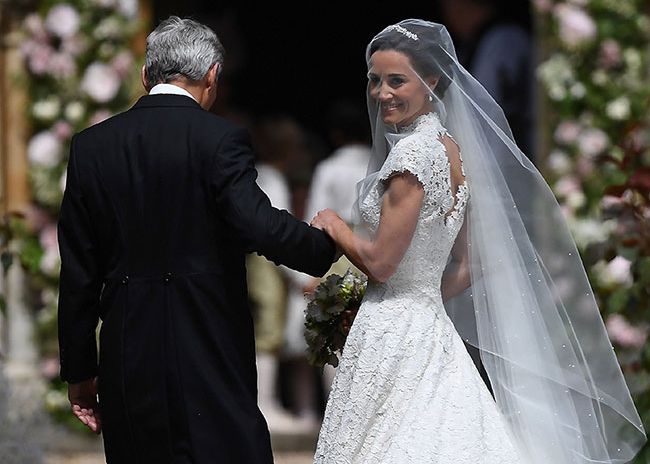 Pippa Middleton with her father on her wedding day
