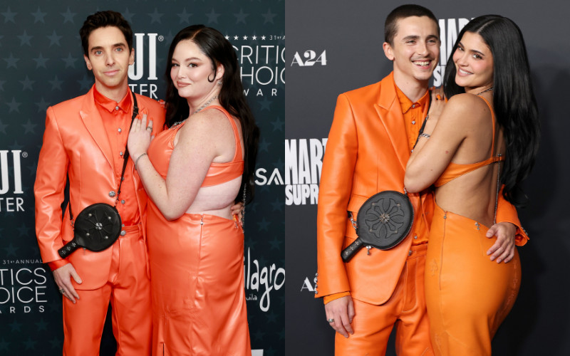 Meg Stalter and Paul W. Downs showed up to the 2026 Critics Choice Awards dressed just like Kylie Jenner and Timothée Chalamet
