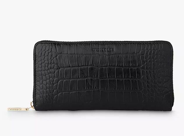 Whistles Leather Shiny Croc Purse