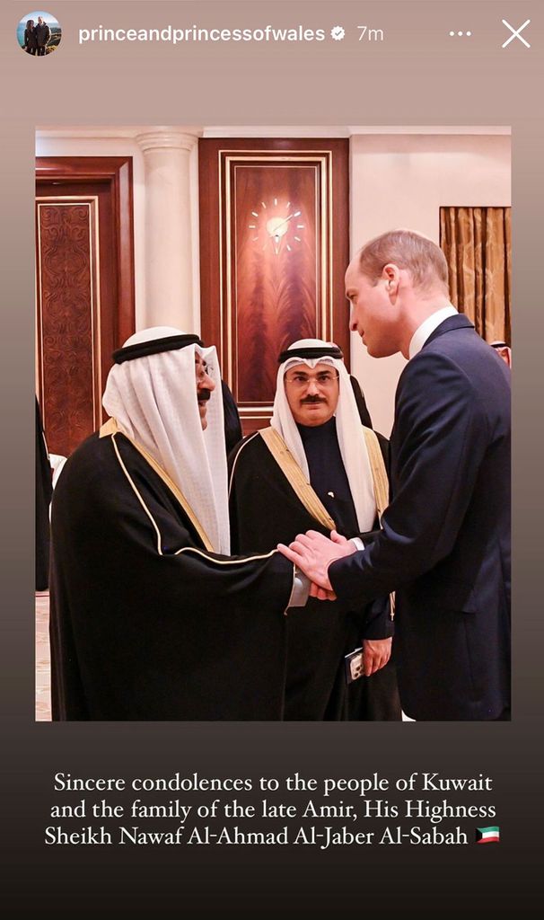 Prince William meeting the family of the late Amir, His Highness Sheikh Nawaf Al-Ahmad Al Jaber Al-Sabah