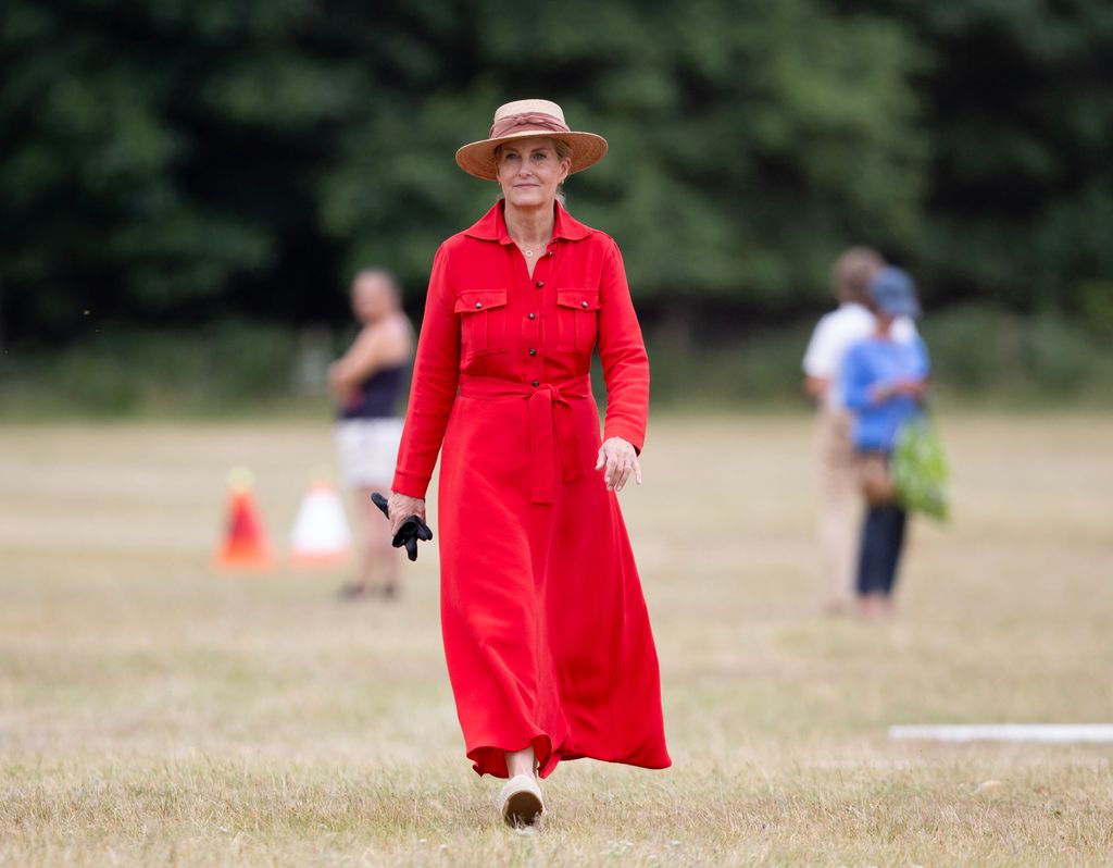 Sophie Edinburgh looked stylish in red at Sandringham Carriage Driving Festival