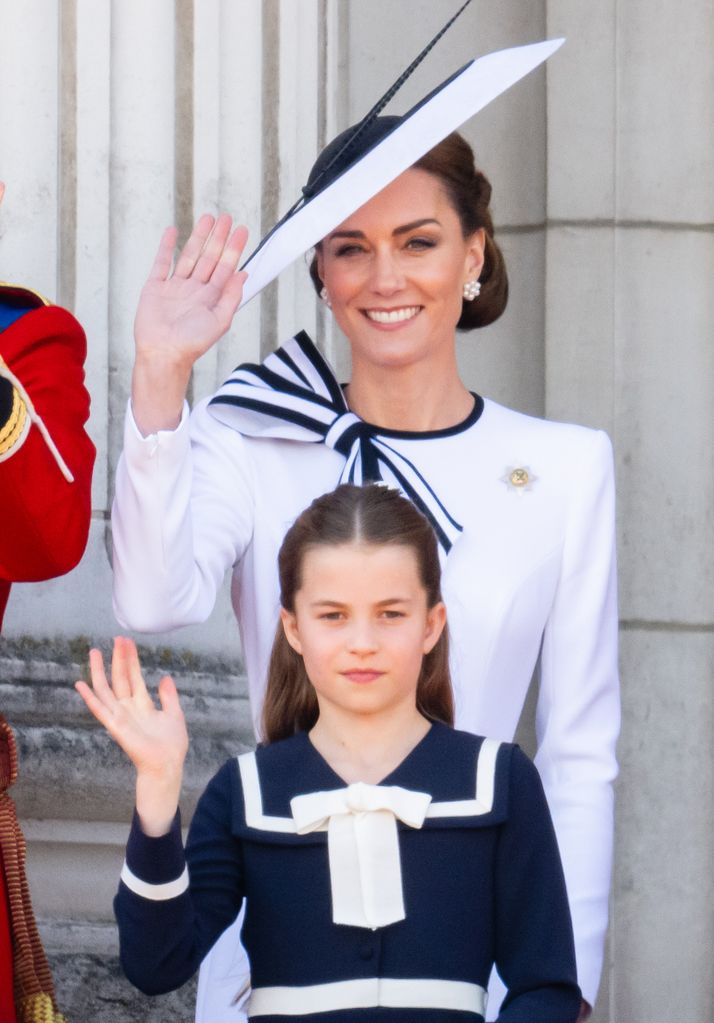 The Princess of Wales with Princess Charlotte during Trooping the Colour 2024 