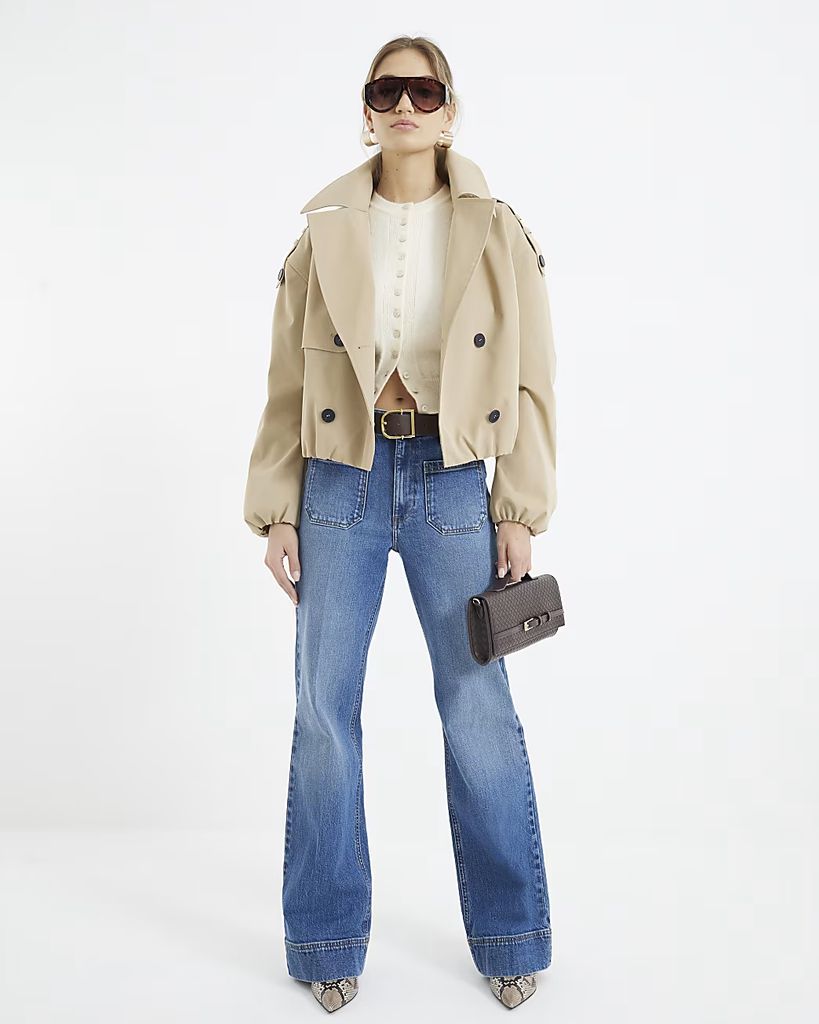 River Island High Waisted Pocket Wide Leg Jeans