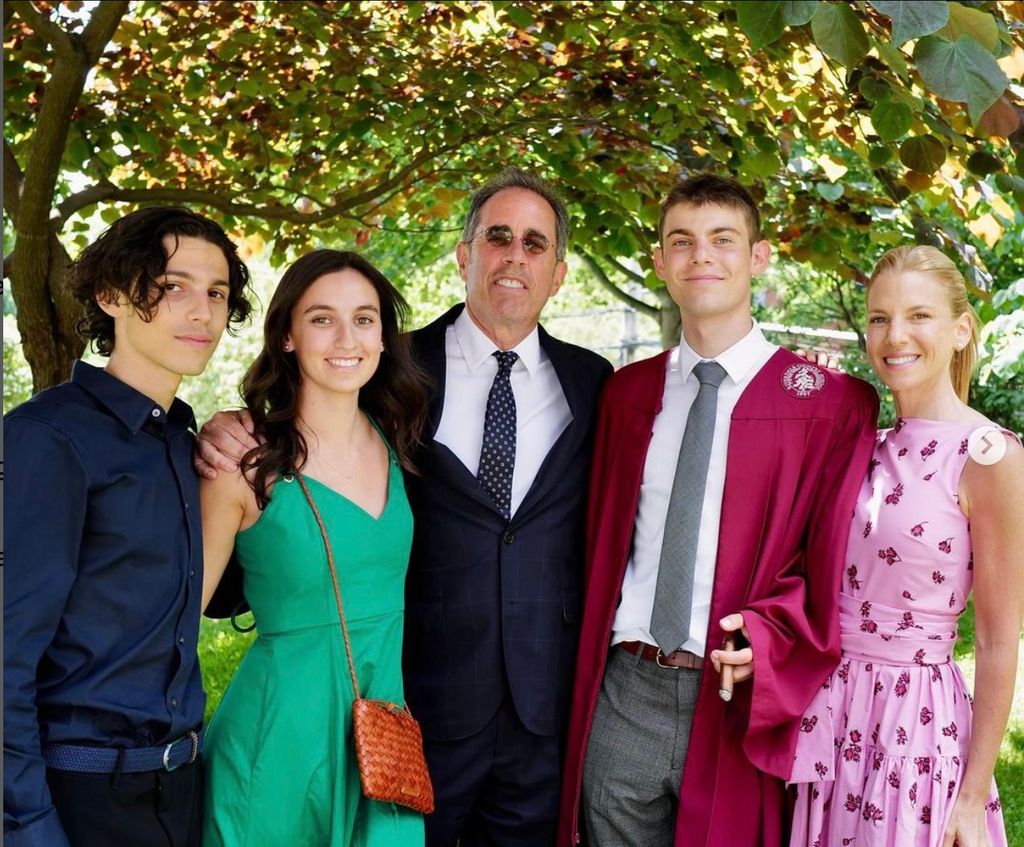 Jerry Seinfeld celebrates his son's high school graduation with his wife Jessica and their other children