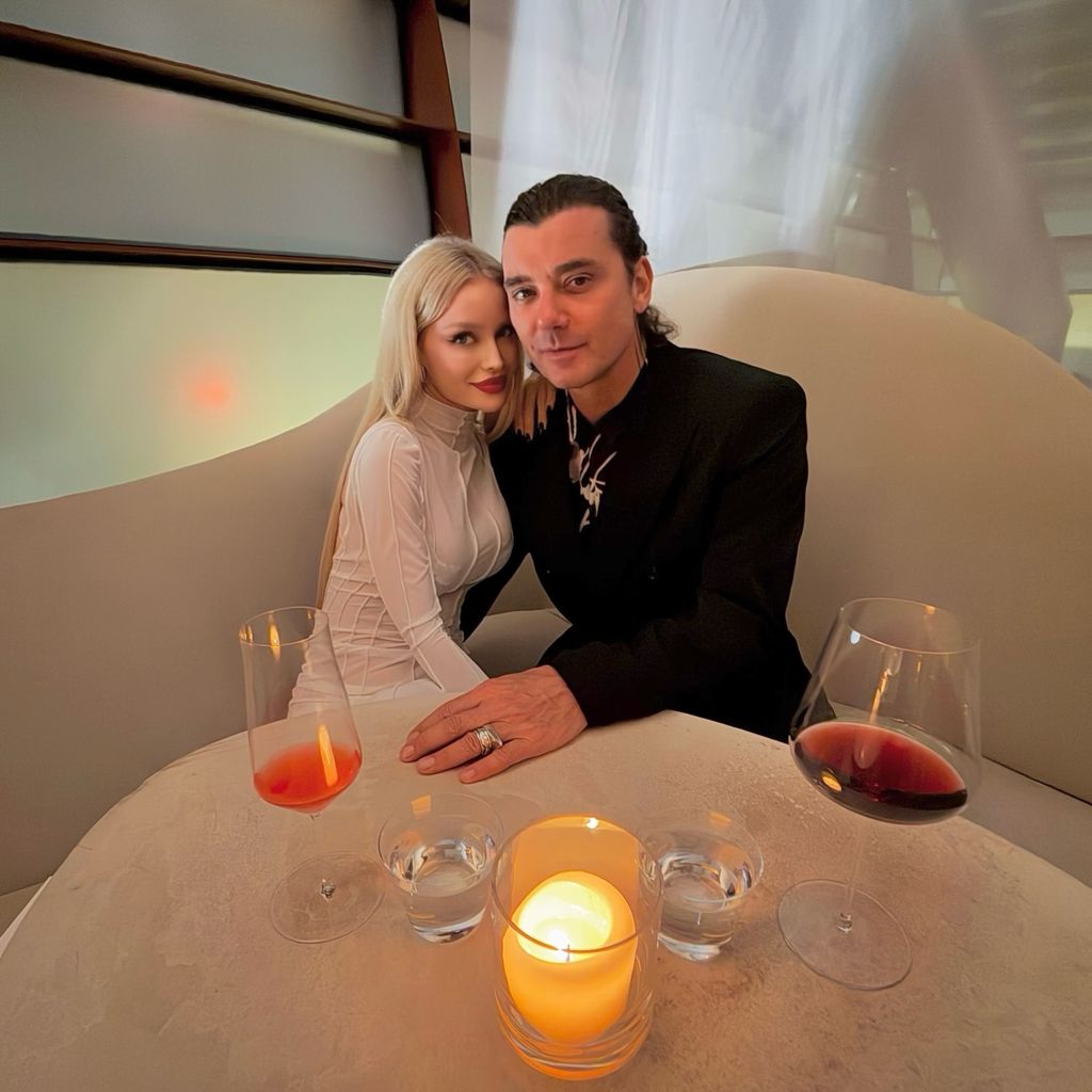 gavin rossdale with girlfriend xhoana sitting at table in restaurant