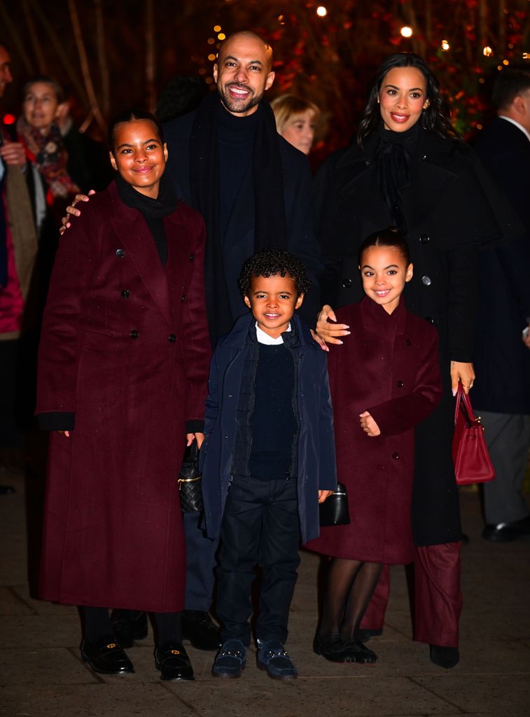 Marvin Humes and Rochelle Humes with their children Alaia-Mai, Valentina Raine and Blake
Together at Christmas Carol Service,