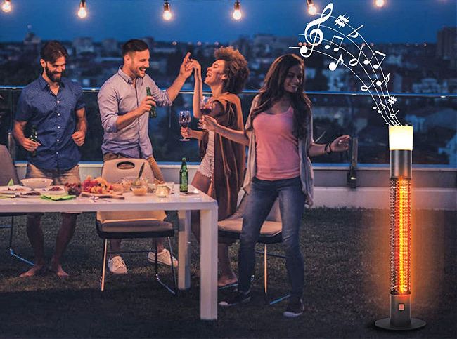patio heater with light and bluetooth speaker