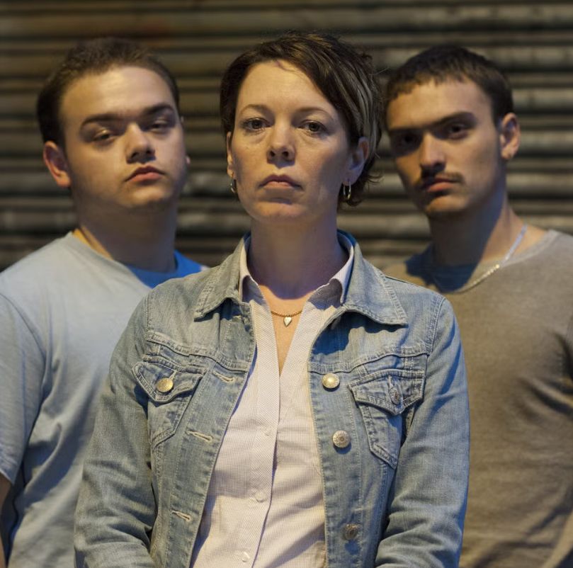 Olivia Colman and two teenage men in Run