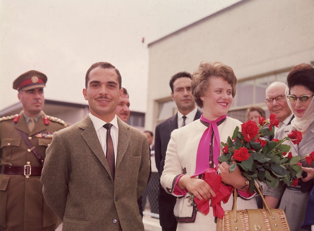 King Hussein with his wife Princess Muna