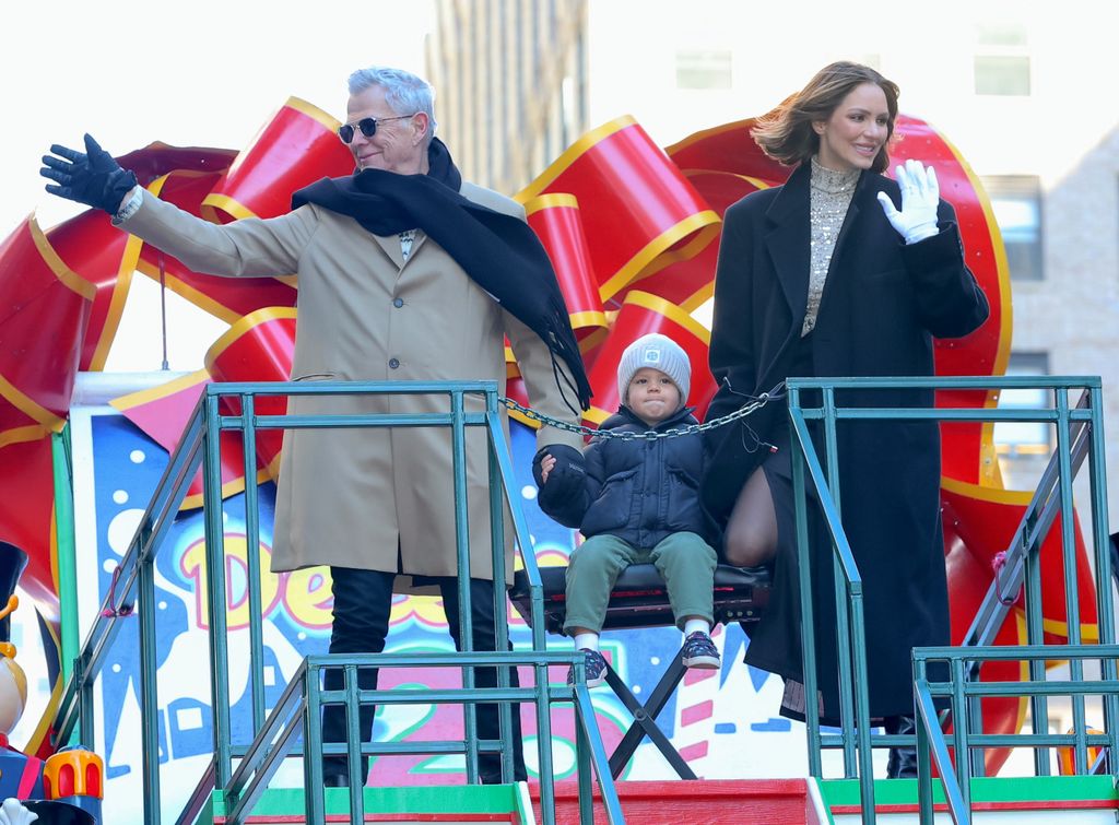 Katharine, David and son Rennie are seen at the 2023 Macy's Thanksgiving Day Parade