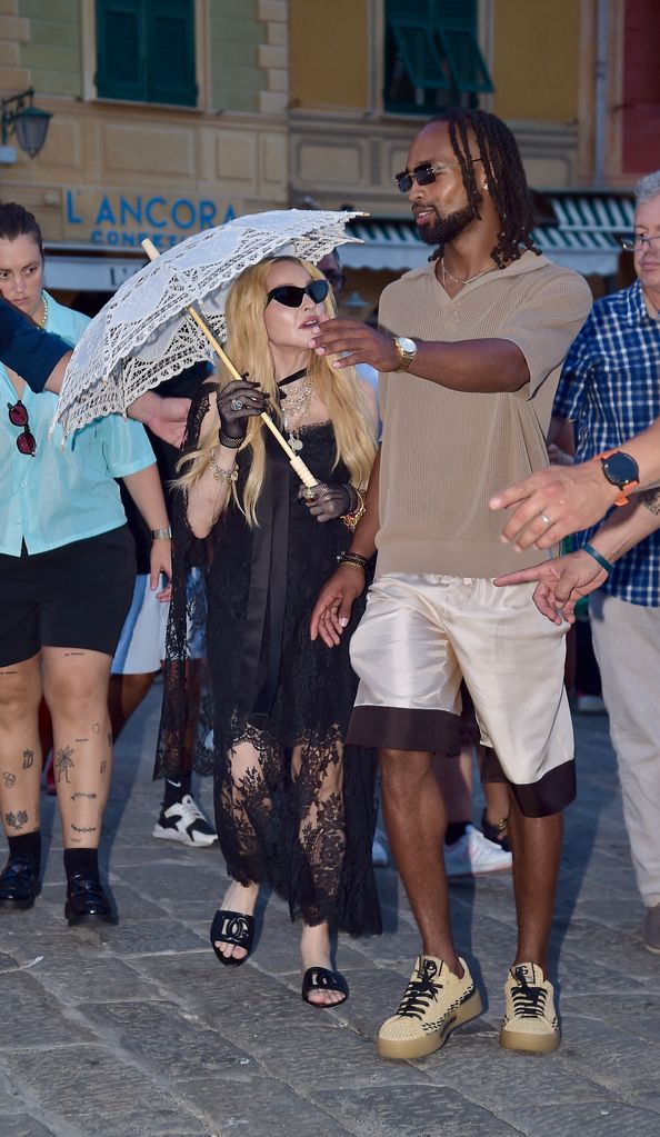 Madonna seen strolling in Portofino with Akeem Morris