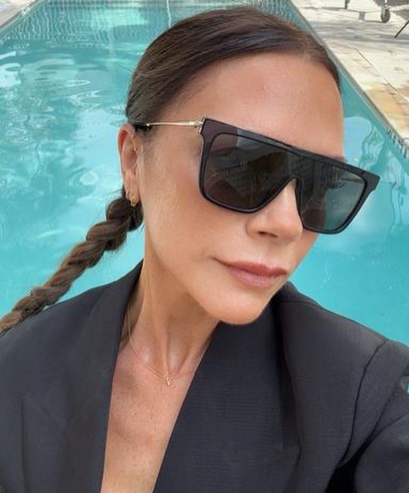 Victoria Beckham wore oversized sunglasses from her new collection