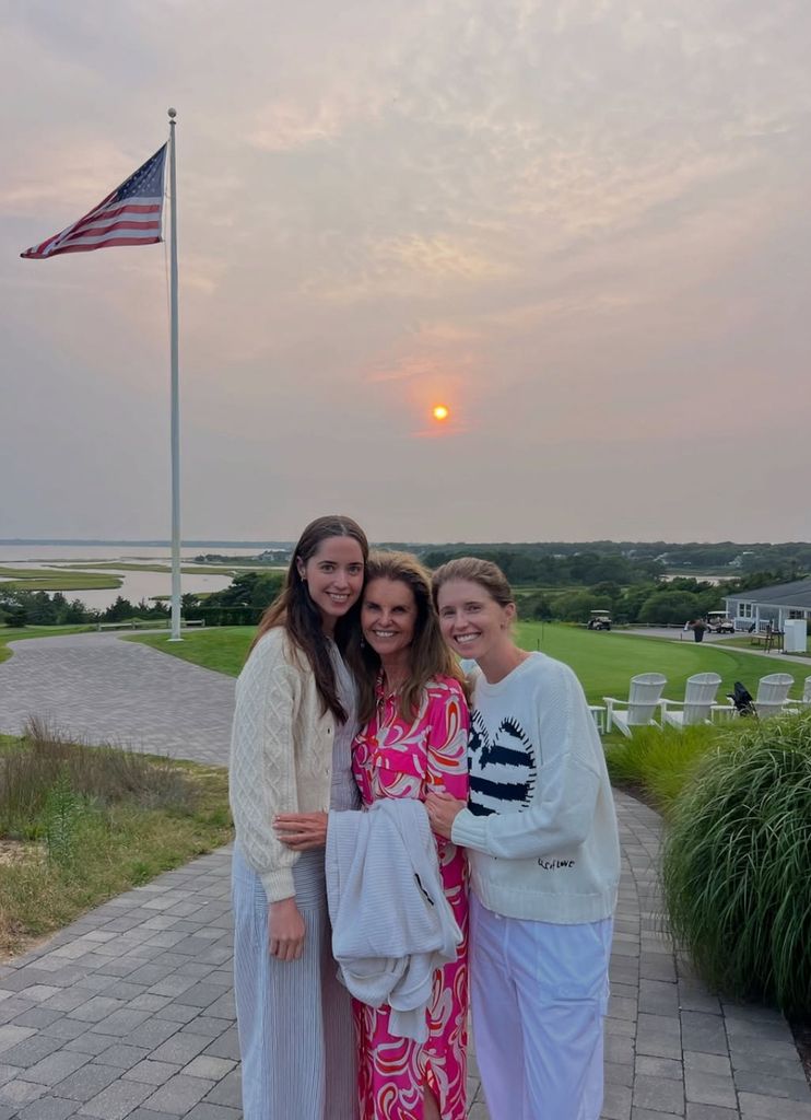 Photo shared by Katherine Schwarzenegger on Instagram featuring herself, her mom Maria Shriver, and her sister Christina