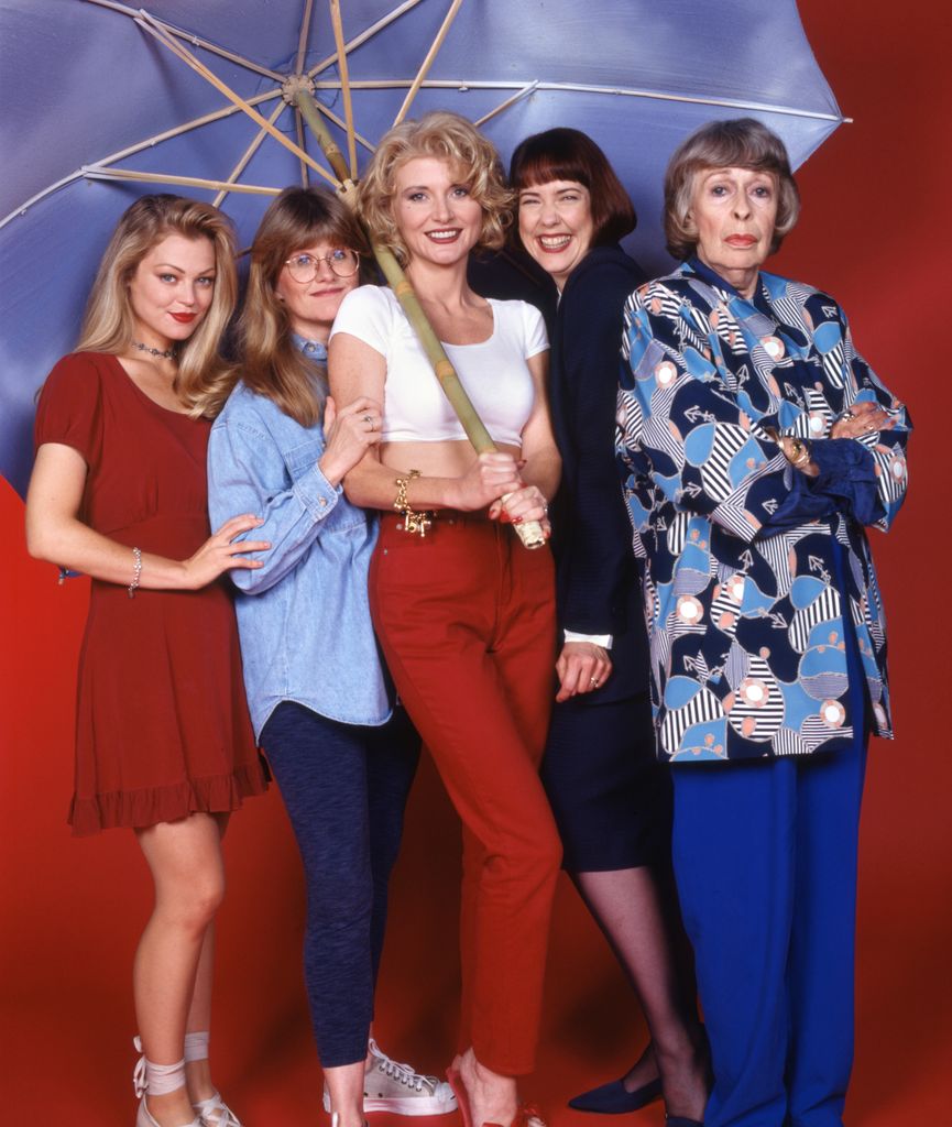 Charlotte with her co-stars in The Five Mrs Buchanans