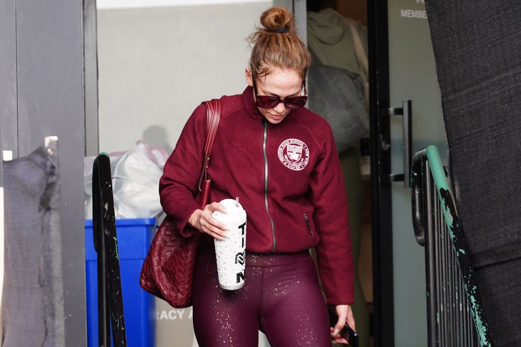 Jennifer Lopez is seen leaving Tracy Anderson's gym