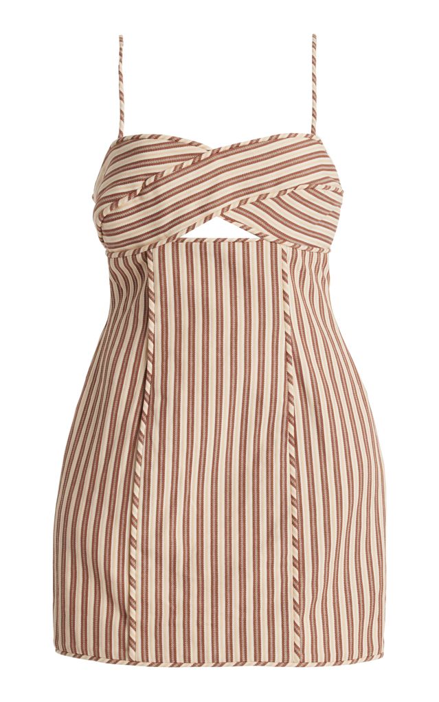 Valia Striped Cotton Mini Dress