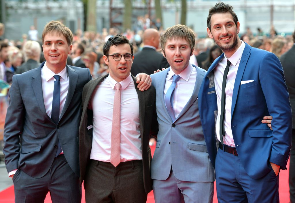 Joe Thomas, Simon Bird, James Buckley and Blake Harrison attends the World Premiere of  The Inbetweeners 2 in 2014