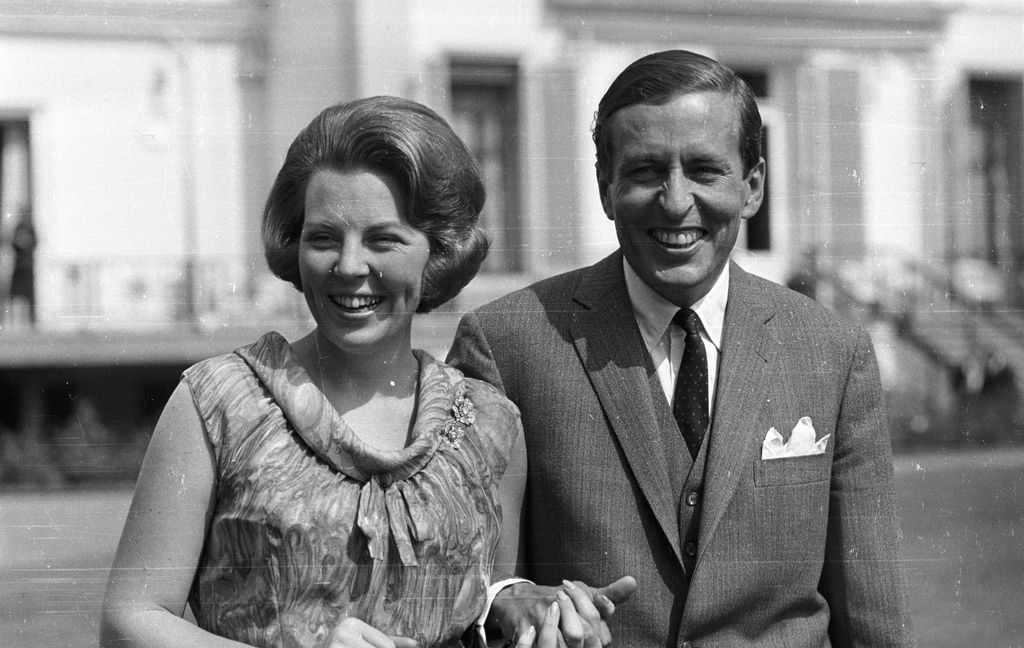 Black-and-white photo of Queen Beatrix and Prince Claus