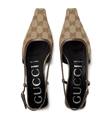 Gucci Canvas GG Slingback Ballet Flats