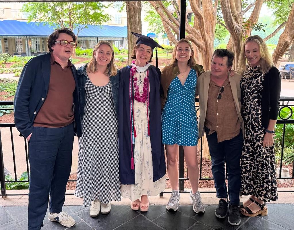 Michael J. Fox and Tracy Pollan are joined by their kids Sam, Aquinnah and Schuyler for Esmé Fox's graduation from Duke University, shared on Instagram