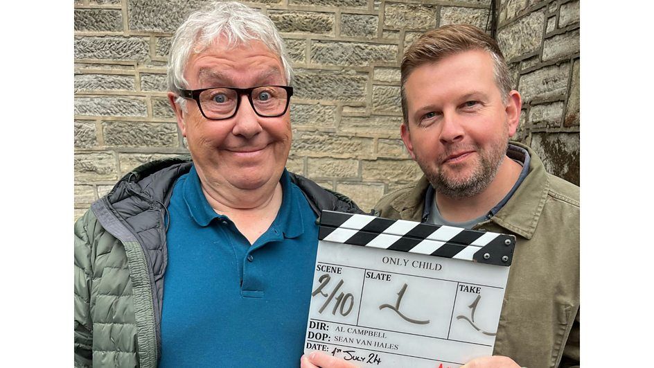 Gregor Fisher and Greg McHugh on the set of Only Child