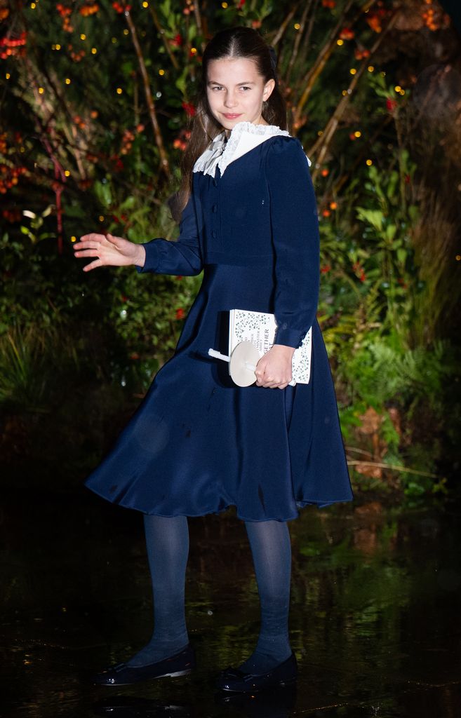 Princess Charlotte in navy dress at night 