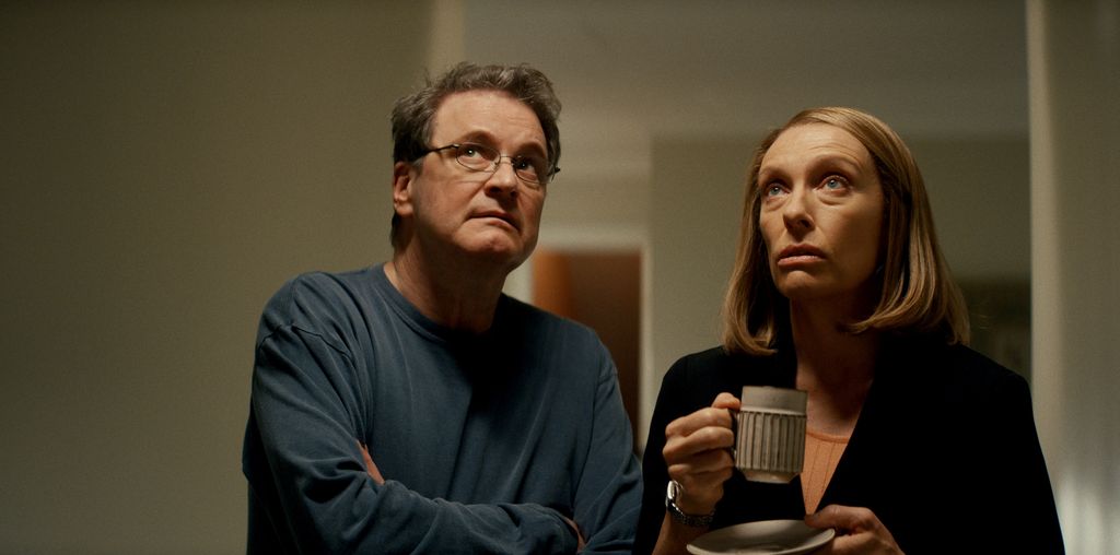 Colin Firth as Michael Peterson and Toni Collette as Kathleen Peterson