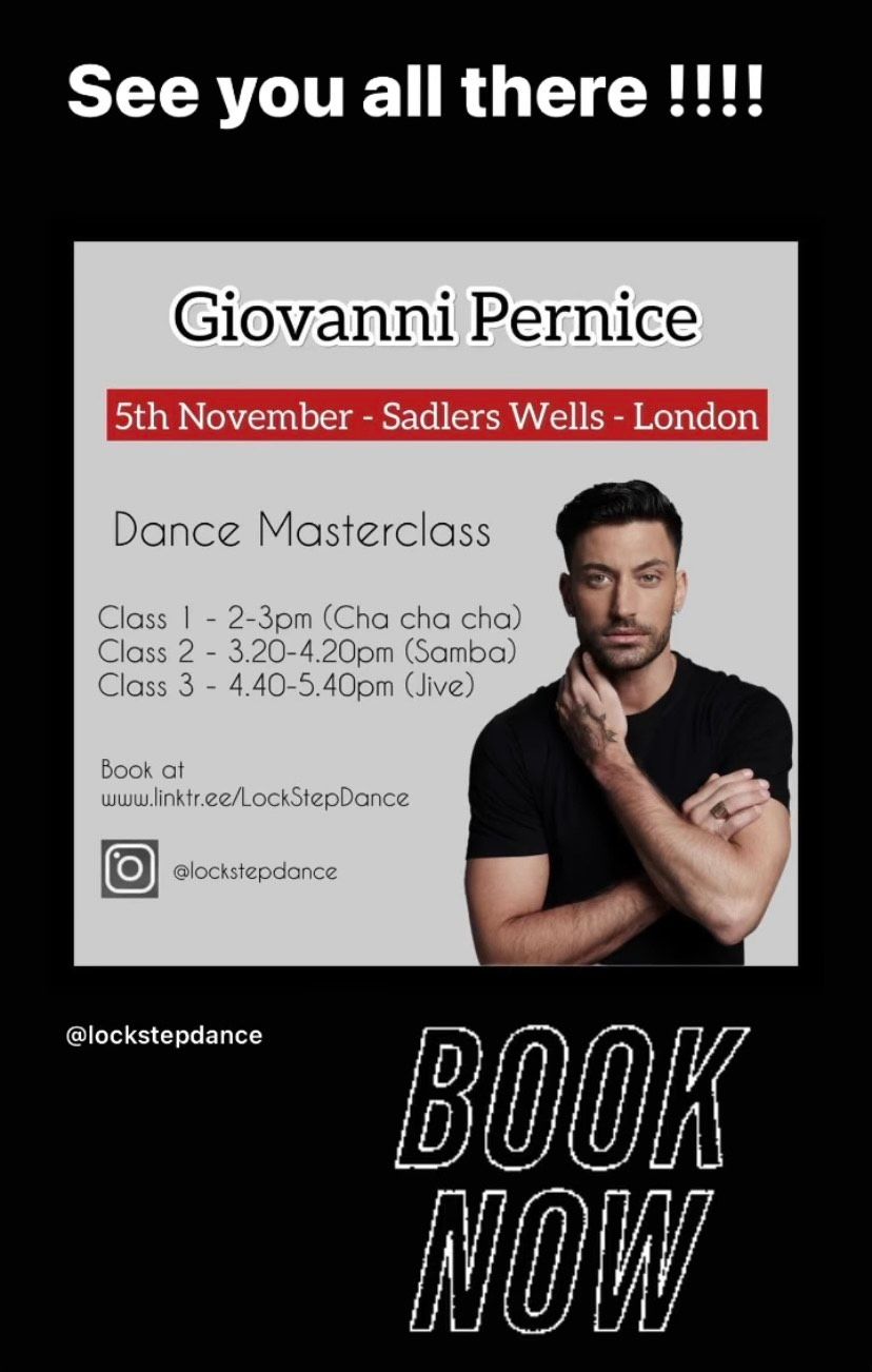 Giovanni shared news of his dance class to Instagram