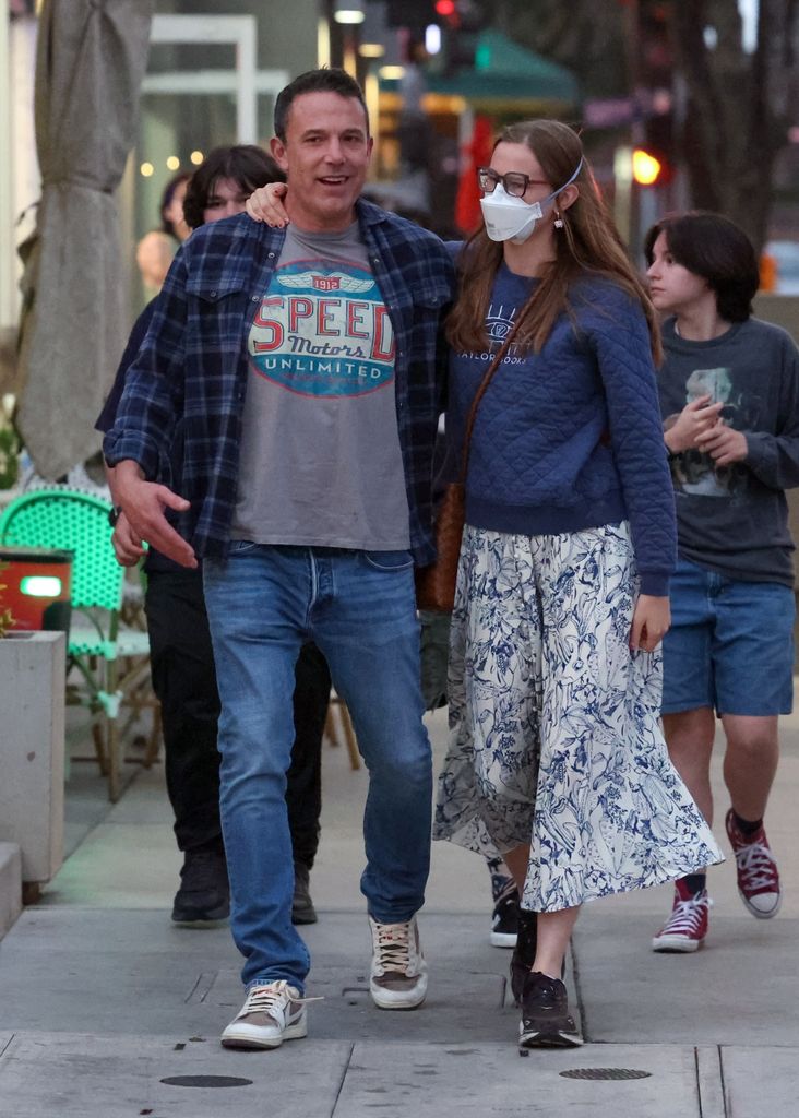 Ben Affleck chatted away to daughter Violet during their dinner date