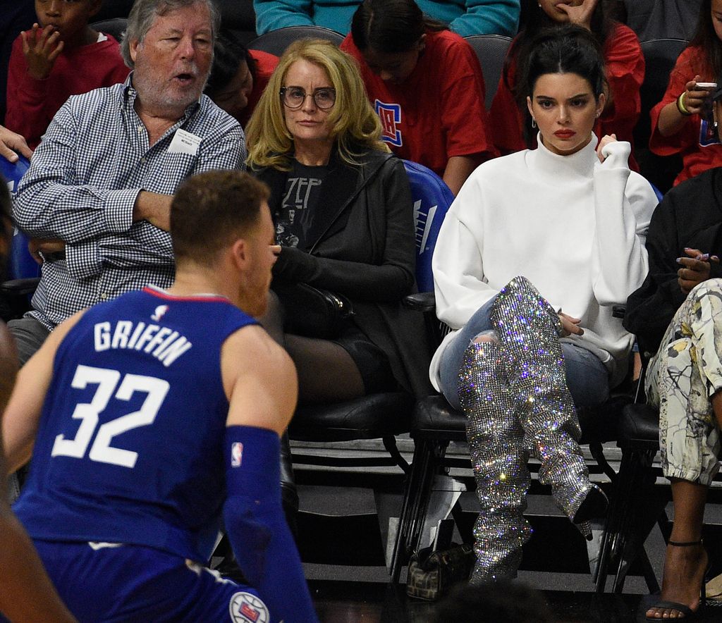 Model Kendall Jenner watching basketball in Los Angeles 