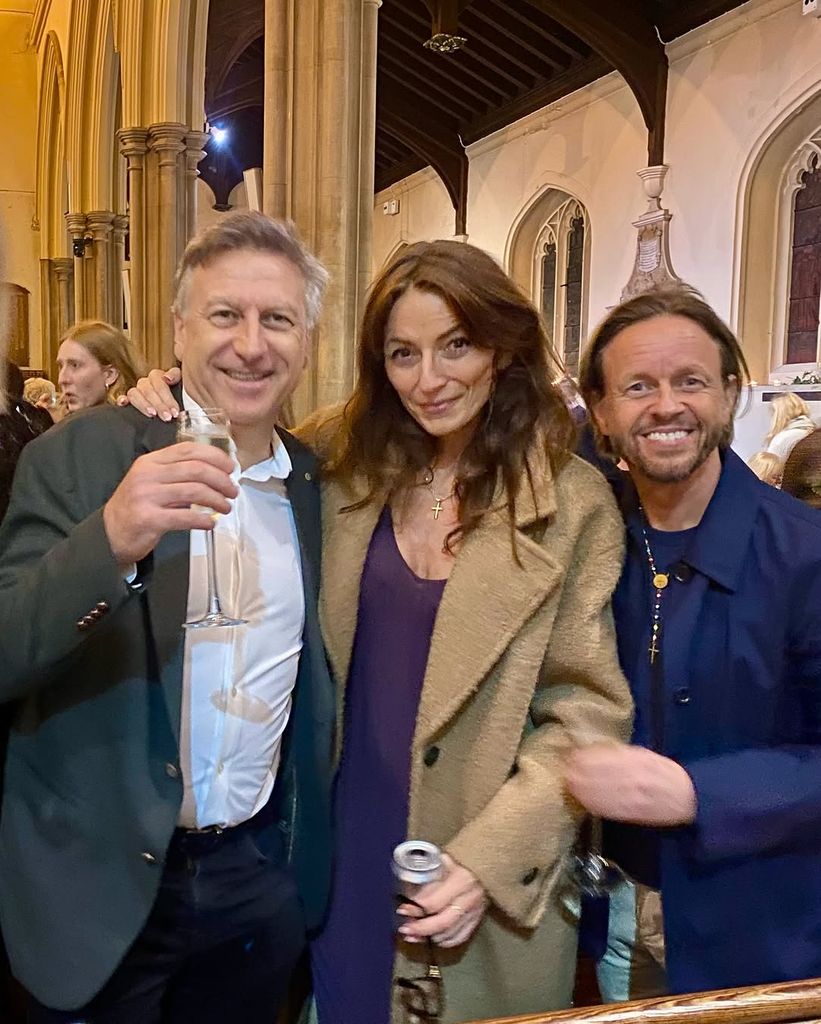 Davina was accompanied by partner Michael (R) and neurosurgeon Keith (L)