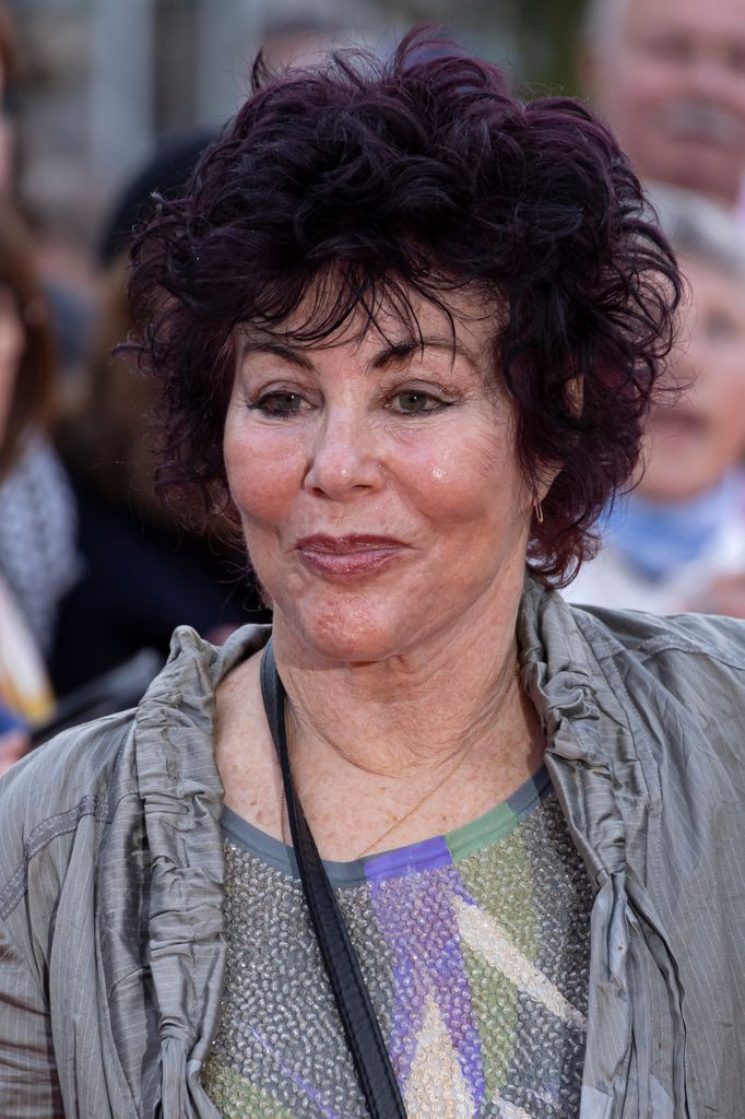 Ruby Wax in a grey outfit